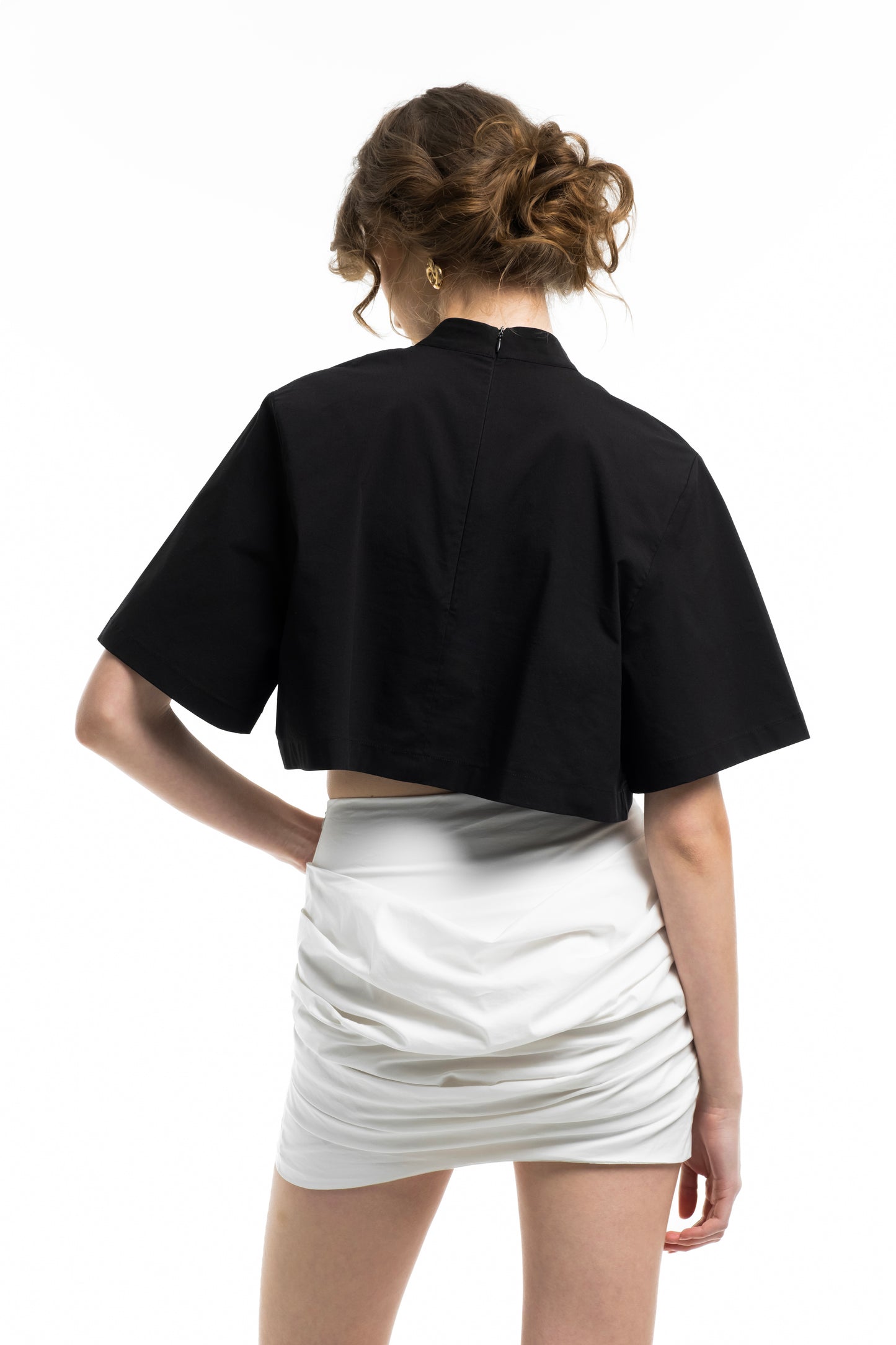 Draped Asymmetric Skirt- Ecru