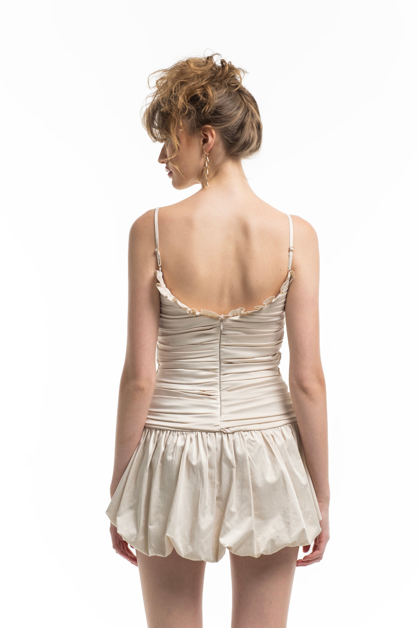 Satin Finished Full Draped Dress