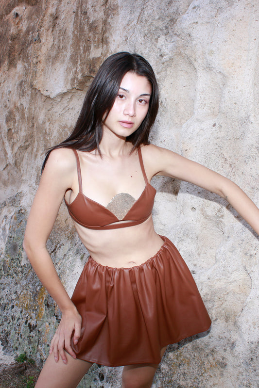 Faux Leather Mini Skirt