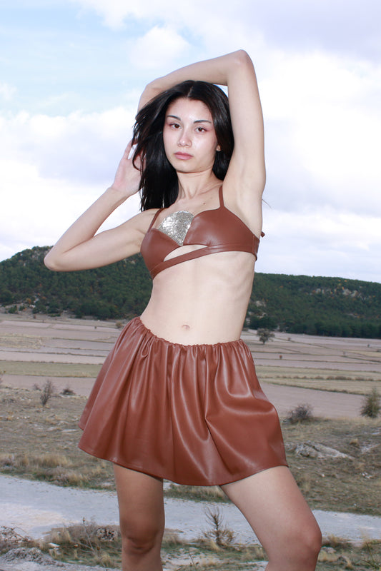 Faux Leather Mini Skirt