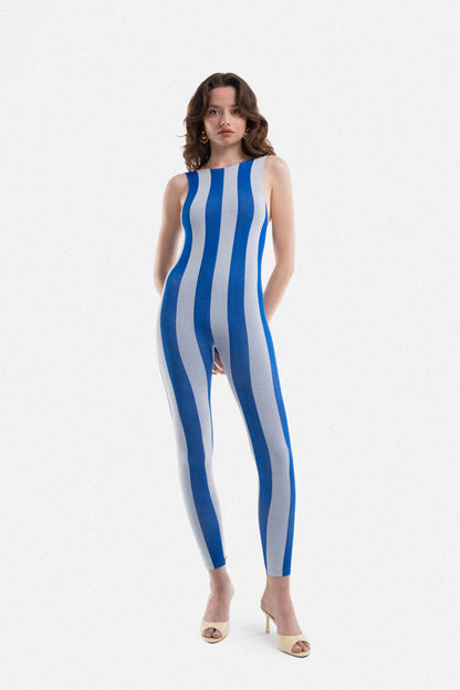 Contour Striped Seamless Jumpsuit